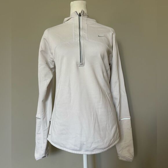 Nike Women’s White Dri-fit Running Long-Sleeve Pullover Hoodie Size Medium - Picture 1 of 14